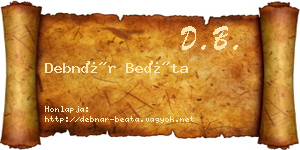 Debnár Beáta névjegykártya